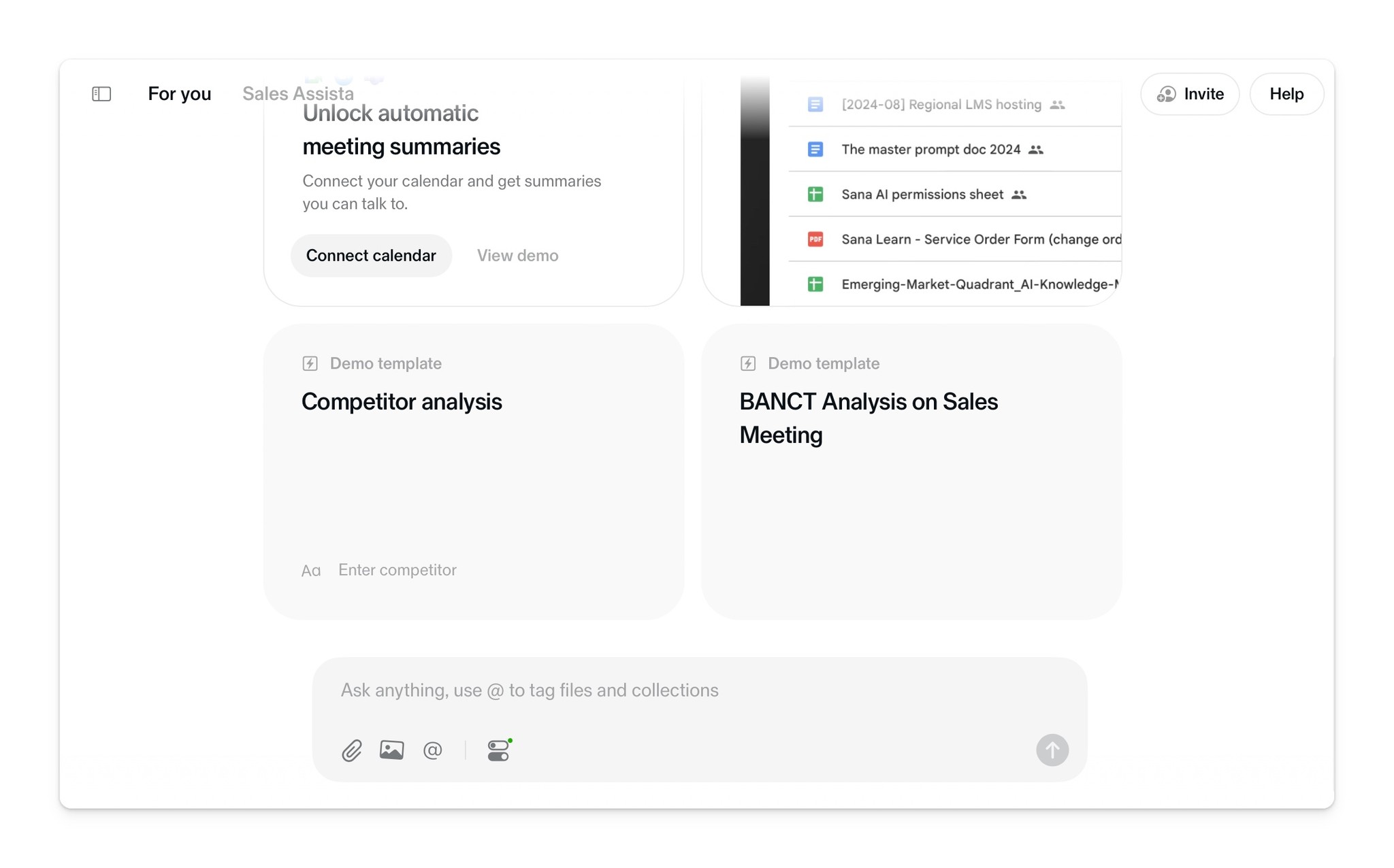 Sana.ai Open Input interface