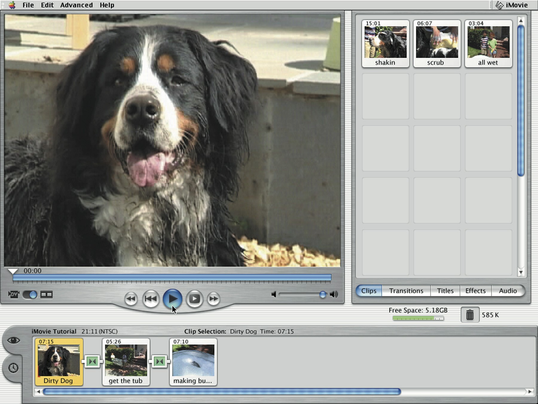 iMovie editing interface
