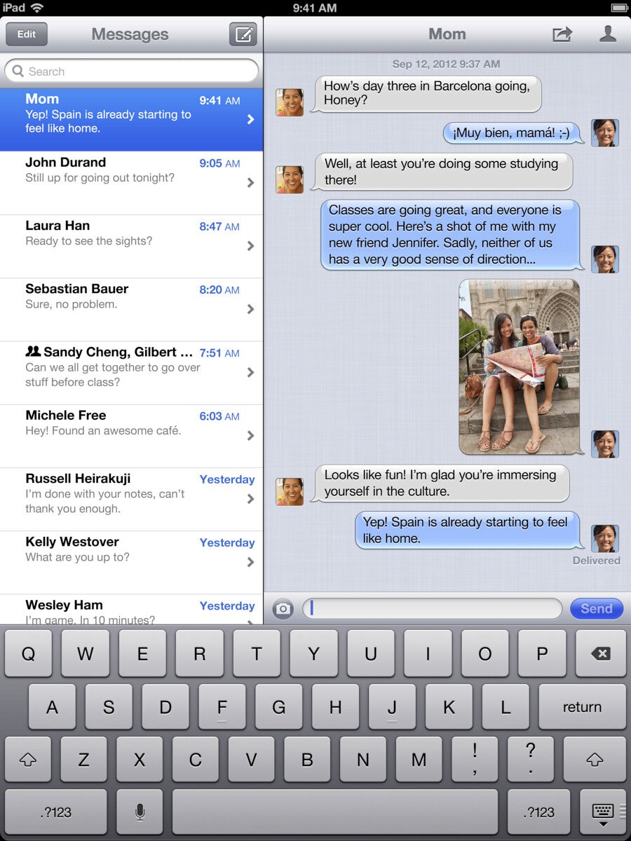 iPad Messages app