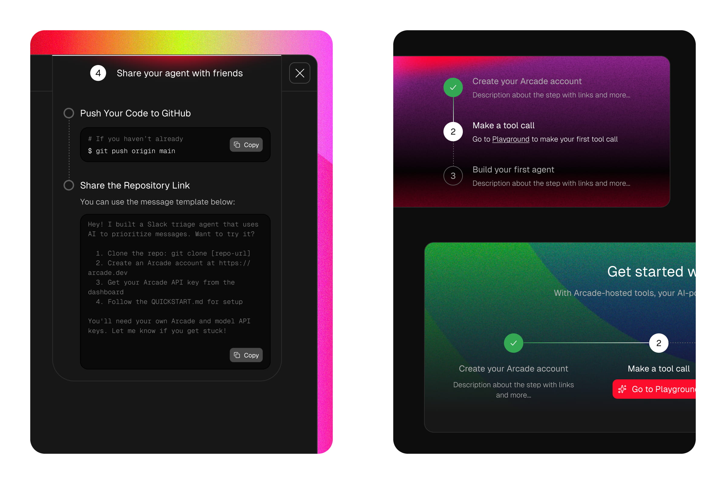 Arcade agent management