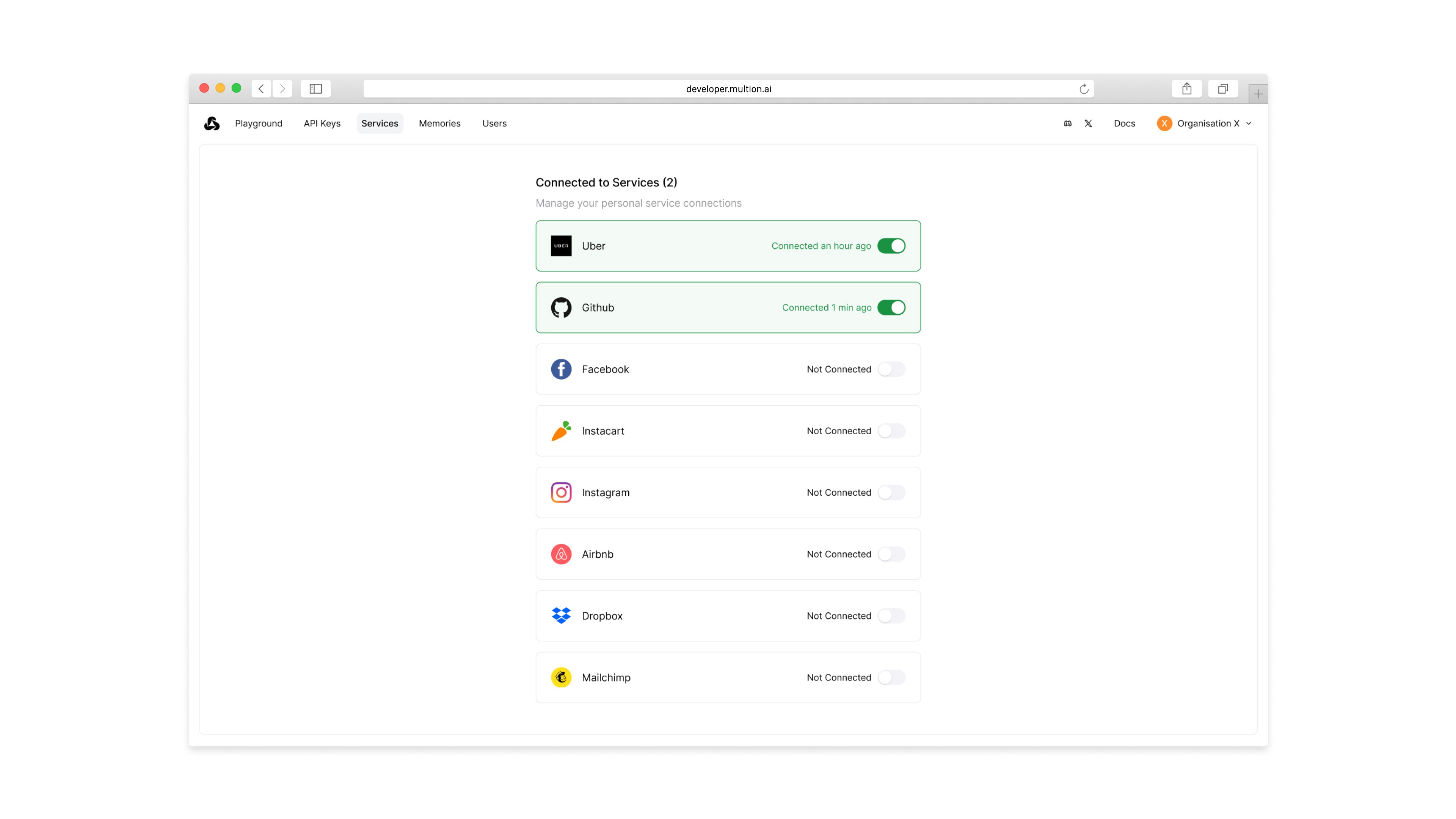 MultiOn - Services integrations