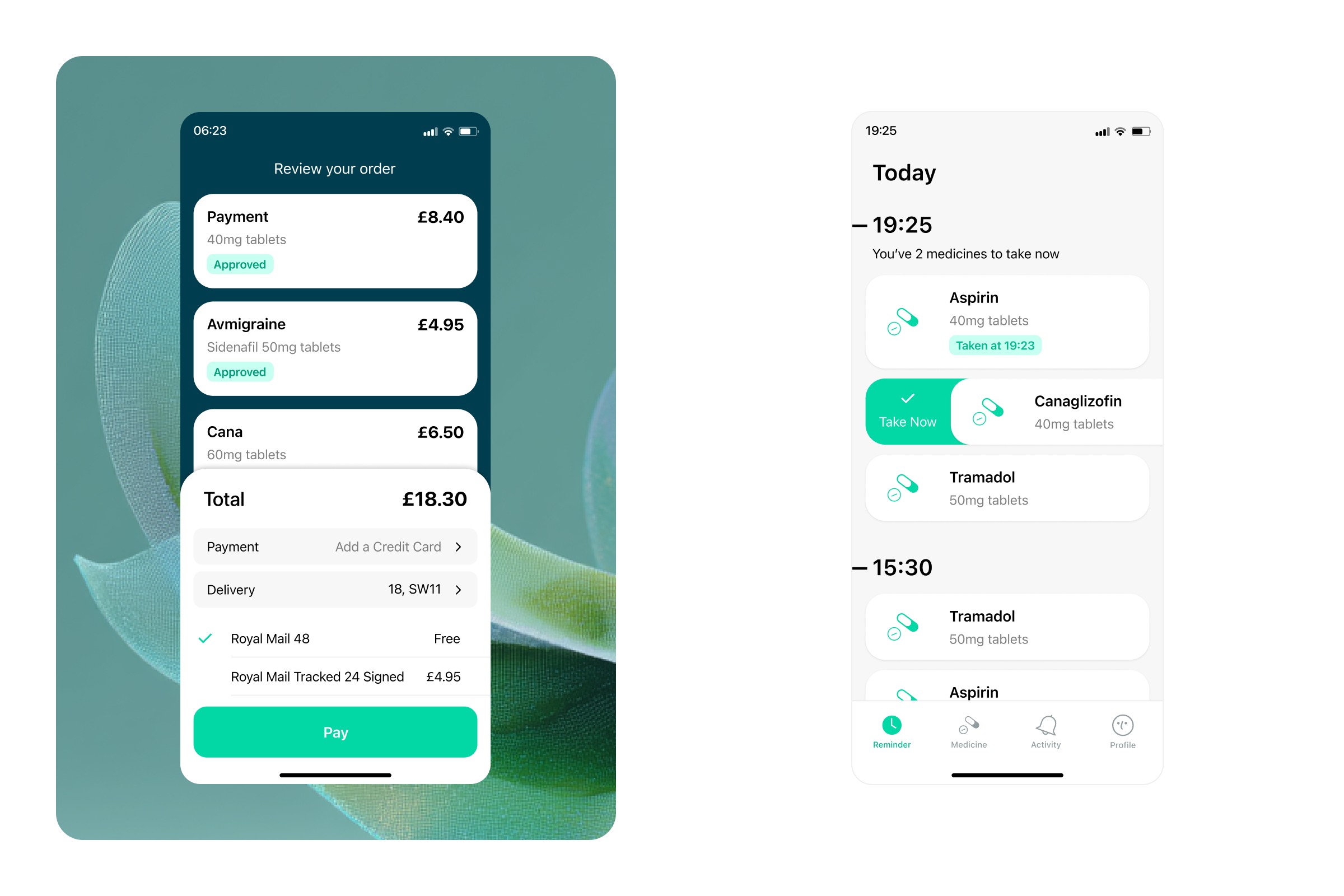 Echo prescription app interface