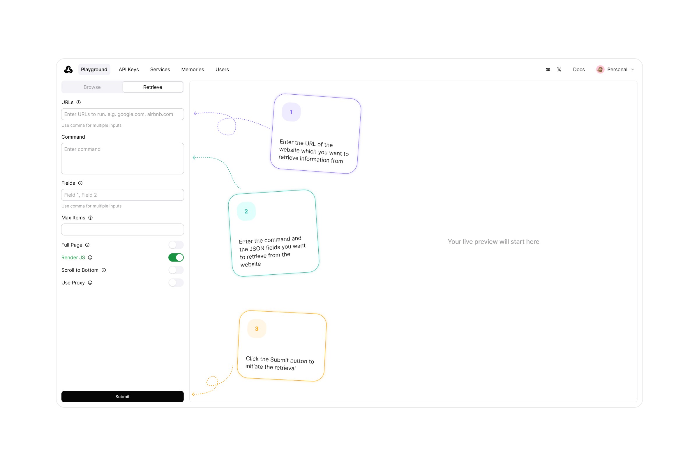 MultiOn settings and account